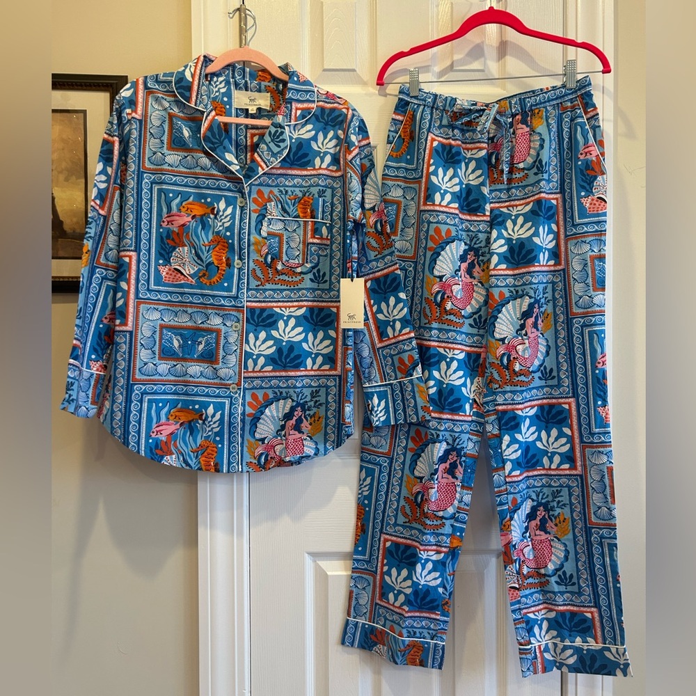 NWT Printfresh Tidal Tapestry Saltwater Blue Mermaid Pajamas 🧜🏼♀️